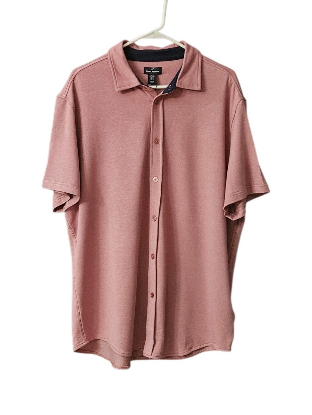 Daniel Hechter Short Sleeve Button Front Shirt NEW Men's XL Dusty Rose Modal